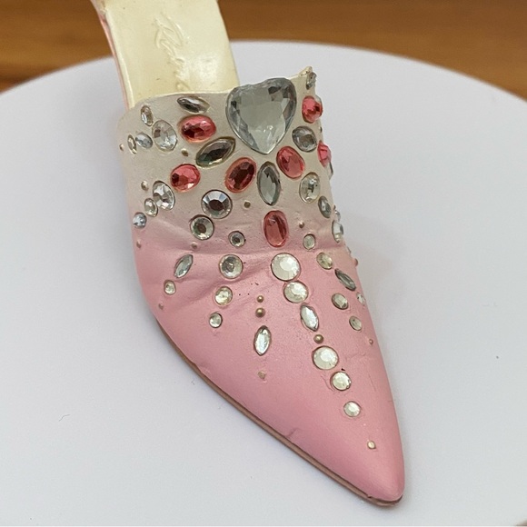 2002 RAINE Just the Right Shoe Pure Heart Miniature Ceramic Pink Heels Shoe - Picture 5 of 14